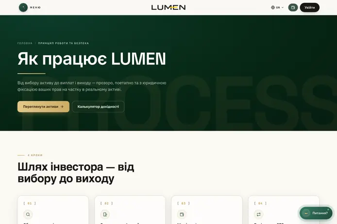 How LUMEN works: the investor’s path from choice to exit